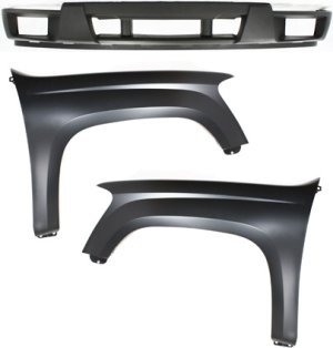 Front Fender Right (Passenger) and Left (Driver) for Chevrolet Canyon/Colorado 2004-2012, 3-Piece Kit Includes Bumper Cover Replacement