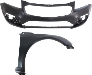 Front Bumper Cover 2-Piece Kit for Chevrolet Cruze 2015-2015 / Cruze Limited 2016-2016 with Fender Replacement