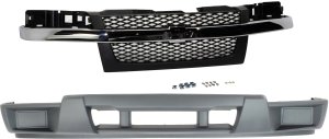 Grille and Bumper Cover Kit for 2004-2012 Chevrolet Colorado, 2-Piece Set, Without Sport Package, Replacement