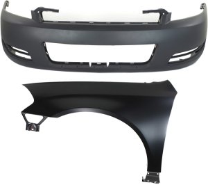 Front Fender Left (Driver) for Chevrolet Impala 2006-2013, 2-Piece Kit with Bumper Cover Replacement
