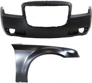 Front Bumper Cover for Chrysler 300, 2005-2010, 2-Piece Kit with Fender Replacement