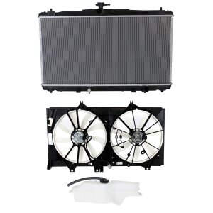 Cooling Fan Assembly Kit for TOYOTA CAMRY 2012-2017, 3-Piece Set including Coolant Reservoir and Radiator, Replacement