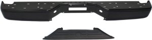 Step Bumper Face Bar and Pad Kit for 2004-2014 Nissan Titan, with Pad Provision, without Mounting Bracket, Steel, Black, with Center Pad Only, Replacement