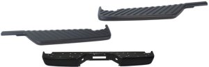 Step Bumper Kit for 2004-2014 Nissan Titan with Face Bar and Pad, Includes Side Pads, Black Steel, Pad Provision, without Mounting Bracket, Replacement