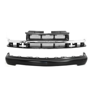 Front Bumper and Grille Kit for 1998-2005 Chevrolet Blazer, 2-Piece Auto Part Replacement Set