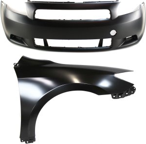 Front Bumper Cover for Scion TC, 2005-2010, 2-Piece Kit with Fender, Replacement