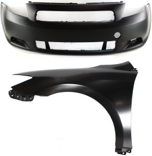 Front Bumper Cover Kit for Scion TC 2005-2010, 2-Piece with Fender, Replacement