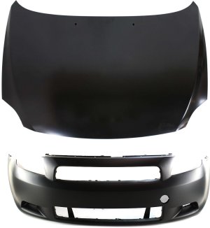 Hood Panel and Bumper Cover for 2005-2010 Scion TC, 2-Piece Kit, Replacement