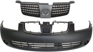Front Bumper Cover for 2004-2006 Nissan Sentra, 2-Piece Kit with Grille Assembly, Replacement
