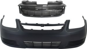 Front Bumper Cover and Grille for Chevrolet Cobalt 2005-2010, 2-Piece Kit Replacement 