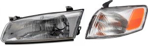 Headlight Assembly for 1997-1999 Toyota Camry, Left (Driver) Side, 2-Piece Kit with Corner Light, Halogen, Replacement