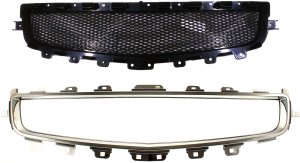 Lower Grille for Chevrolet Malibu 2008-2012, 2-Piece Kit with Grille Trim, Replacement