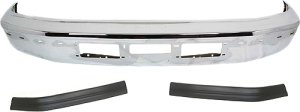 Front Bumper Kit for 1992-1996 Ford Bronco and 1993-1997 Ford F-350, 3-Piece set with Bumper Trims, Replacement