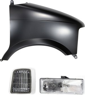 Front Fender for Chevrolet Astro/Safari 1995-2005 Right (Passenger) Side, 3-Piece Kit with Corner Light and Headlight Replacement