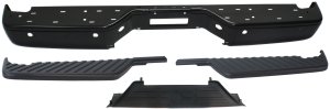 Step Bumper Face Bar and Pad Kit for 2004-2015 Nissan Titan, with Pad Provision without Mounting Bracket, Steel Construction, Includes Side Pads, Replacement