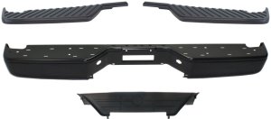 Step Bumper Kit for Nissan Titan 2004-2014 with Face Bar and Pad, without Mounting Bracket, Steel, with Side Pads - Replacement