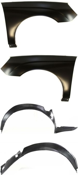 Front Fender Replacement Kit for 2004-2008 Chevrolet Malibu, Right (Passenger) and Left (Driver) Sides, 4-Piece Set with Fender Liners