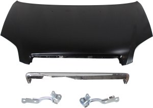Hood Panel with Hood Hinges and Hood Molding for Chevrolet Aveo 2007-2011, 4-Piece Kit, Auto Part Replacement
