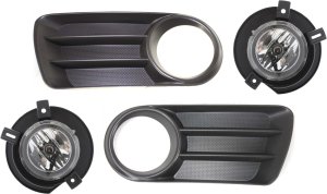 Fog Light Assembly for Ford Explorer 2002-2005/Explorer Sport 2002-2002, Right (Passenger) and Left (Driver), 4-Piece Kit, Halogen, Includes Fog Light Trim, Replacement 