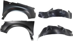 Front Fender Kit for Saturn Vue 2002-2007, Right (Passenger) and Left (Driver), 4-Piece with Fender Liners, Replacement