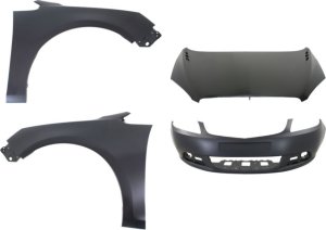 Front Bumper Cover Kit for Buick Verano 2012-2017, Primed (Ready to Paint), 4-Piece Set, Including Hood and Fenders Replacement