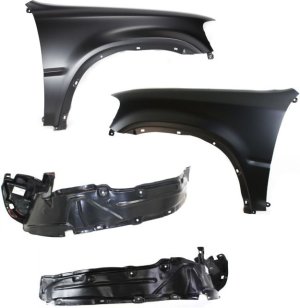Front Fender for Honda CR-V 1997-2001 Right (Passenger) and Left (Driver) with Fender Liners, 4-Piece Kit, Replacement