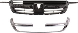 Grille and Grille Trim Kit for Honda CR-V 2002-2004, 2-Piece Replacement