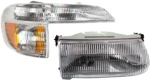 Headlight Assembly Kit for Ford Explorer 1995-2001 / Mountaineer 1997, Right (Passenger), Halogen, 2-Piece Kit, with Corner Light, Replacement