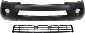 Front Bumper Cover for Toyota 4Runner 2006-2007, Primed (Ready to Paint), 2-Piece Kit with Bumper Grille, Replacement
