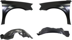 Front Fender Set for Dodge Avenger 2011-2014, Right (Passenger) and Left (Driver), 4-Piece Kit with Fender Liners, Replacement