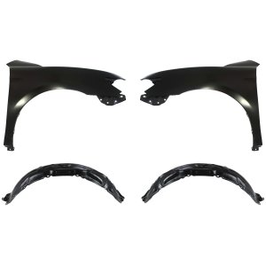 Front Fender for Toyota Camry 2007-2011, Right (Passenger) and Left (Driver), 4-Piece kit with Fender Liners, Replacement