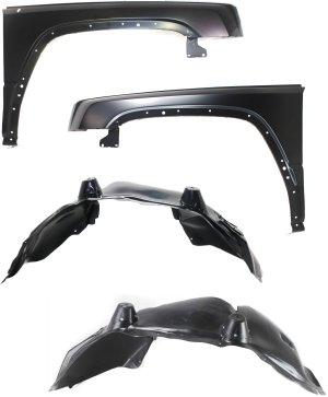 Front Fender Kit for Jeep Commander 2006-2010, Right (Passenger) and Left (Driver), 4-Piece Kit with Fender Liners, Replacement