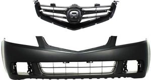 Front Bumper Cover 2-Piece Kit for 2004-2005 Acura TSX, Primed (Ready to Paint), Includes Grille, Auto Replacement