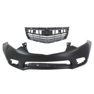 Front Bumper Cover for 2011-2014 Acura TSX, 2-Piece Kit, Primed (Ready to Paint) with Grille Assembly, Replacement