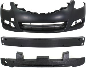 Front Bumper Cover Kit for 2010-2013 Nissan Altima Coupe, Primed (Ready to Paint), 3-Piece with Bumper Absorber and Bumper Reinforcement, Replacement