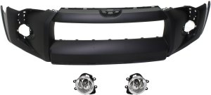 Front Bumper Cover for Toyota 4Runner 2014-2018, Primed (Ready to Paint), 3-Piece Kit with Bumper Cover and Fog Lights, Replacement