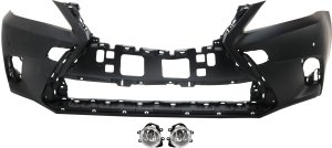 Front Bumper Cover Kit for 2014 Lexus CT200H, Primed (Ready to Paint), 3-Piece, with Fog Lights, Replacement