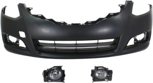 Front Bumper Cover Kit for Nissan Altima Coupe 2010-2013, 3-Piece, Primed (Ready to Paint), with Fog Lights, Replacement