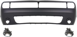 Front Bumper Cover for Dodge Challenger (2015-2021), 3-Piece Kit with Fog Lights, Replacement