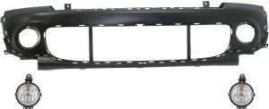 Front Bumper Cover for Mini Cooper 2011-2015, Primed (Ready to Paint), 3-Piece Kit, with Fog Lights Replacement