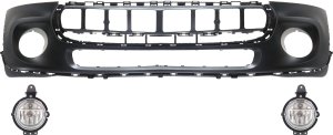 Front Bumper Cover for 2014-2015 Mini Cooper, Primed (Ready to Paint), 3-Piece Kit with Fog Lights, Replacement