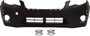 Front Bumper Cover for Subaru Crosstrek 2016-2017, Primed (Ready to Paint), 3-Piece Kit with Fog Lights, Replacement