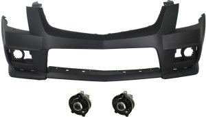 Front Bumper Cover for Cadillac CTS 2011-2015, 3-Piece Kit with Fog Lights, Replacement