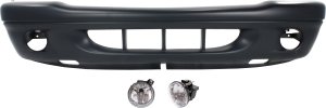 Front Bumper Cover Kit for Dodge Dakota 2001-2002, 3-Piece Set with Fog Lights, Replacement