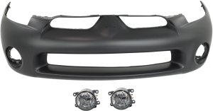 Front Bumper Cover for 2007-2008 Mitsubishi Eclipse, 3-Piece Kit with Fog Lights, Replacement