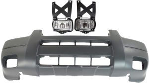 Front Bumper Cover for Ford Escape 2001-2004, Textured, 3-Piece Kit, Includes Fog Lights, Replacement