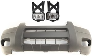 Front Bumper Cover for Ford Escape 2001-2004, Textured 3-Piece kit with Fog Lights, Replacement