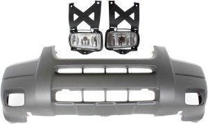 Front Bumper Cover for 2001-2004 Ford Escape, Textured 3-Piece Kit with Fog Lights, Replacement