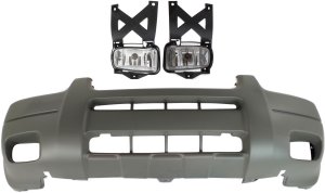 Front Bumper Cover for Ford Escape 2001-2004, Textured 3-Piece Kit with Fog Lights, Replacement