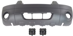 Front Bumper Cover for 2005-2006 Ford Escape, 3-Piece Kit with Fog Lights, Replacement